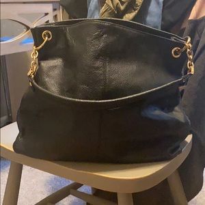 Black leather hobo